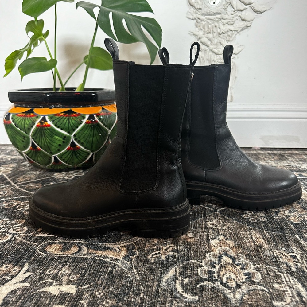 Black Leather Ankle Boots
